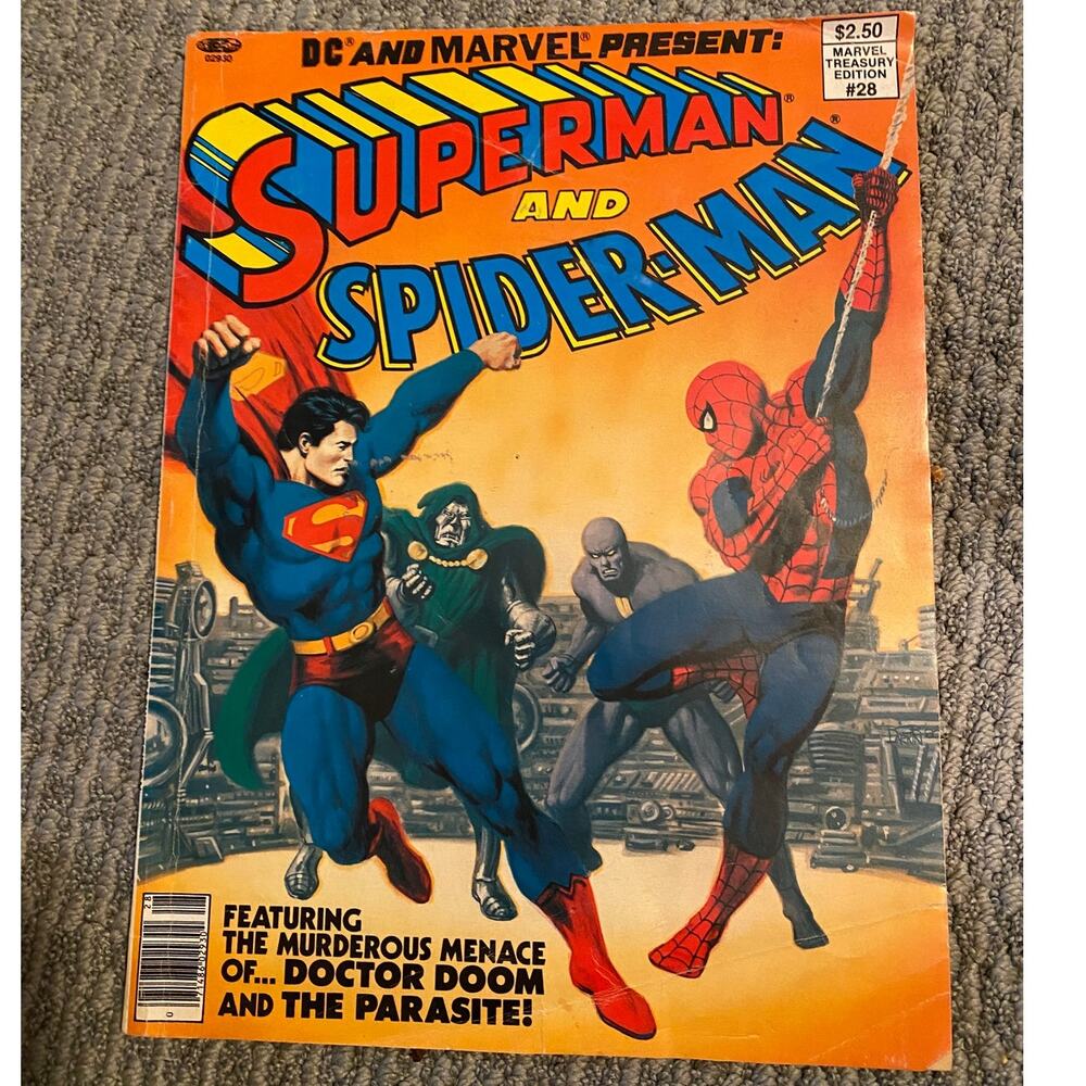 Marvel Treasury Edition #28 Superman Spider-Man Doctor Doom Parasite 1981